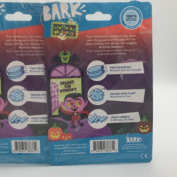 Bark Spooky Dog Toys Body Parts Eyeball Finger Squeaker Lot NWT XS-S - Picture 4 of 4